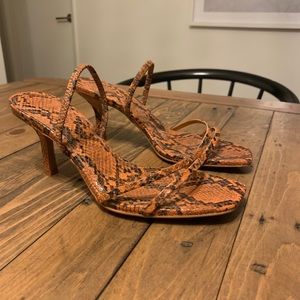 Zara Snakeskin Strappy Heels